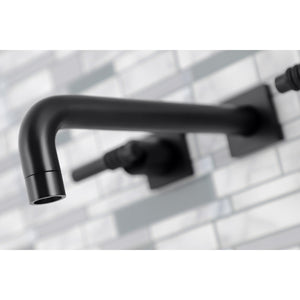 Milano KS6020ML Two-Handle 3-Hole Wall Mount Roman Tub Faucet, Matte Black