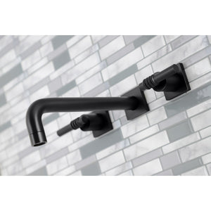 Milano KS6020ML Two-Handle 3-Hole Wall Mount Roman Tub Faucet, Matte Black