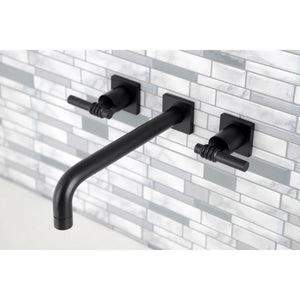 Milano KS6020ML Two-Handle 3-Hole Wall Mount Roman Tub Faucet, Matte Black