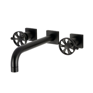 Belknap KS6020RX Two-Handle 3-Hole Wall Mount Roman Tub Faucet, Matte Black
