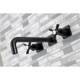 Millennium KS6020ZX Two-Handle 3-Hole Wall Mount Roman Tub Faucet, Matte Black