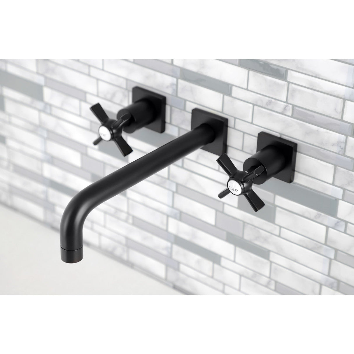 Millennium KS6020ZX Two-Handle 3-Hole Wall Mount Roman Tub Faucet, Matte Black