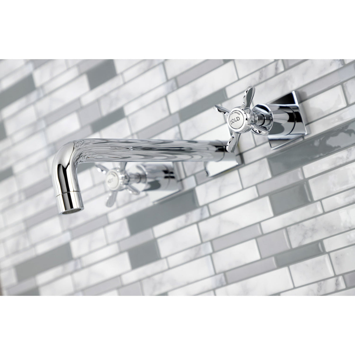 Essex KS6021BEX Two-Handle 3-Hole Wall Mount Roman Tub Faucet, Polished Chrome