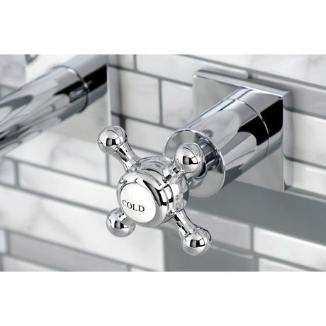 Metropolitan KS6021BX Two-Handle 3-Hole Wall Mount Roman Tub Faucet, Polished Chrome