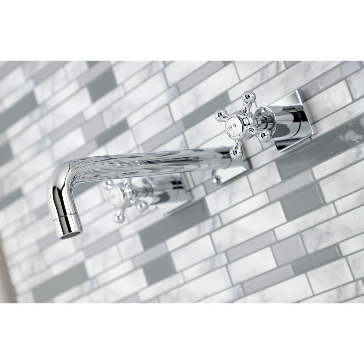 Metropolitan KS6021BX Two-Handle 3-Hole Wall Mount Roman Tub Faucet, Polished Chrome