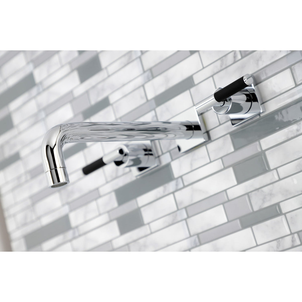 Kaiser KS6021CKL Two-Handle 3-Hole Wall Mount Roman Tub Faucet, Polished Chrome