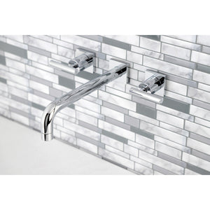 Manhattan KS6021CML Two-Handle 3-Hole Wall Mount Roman Tub Faucet, Polished Chrome