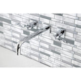 NuWave KS6021DFL Two-Handle 3-Hole Wall Mount Roman Tub Faucet, Polished Chrome