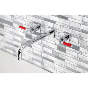 Kaiser KS6021DKL Two-Handle 3-Hole Wall Mount Roman Tub Faucet, Polished Chrome