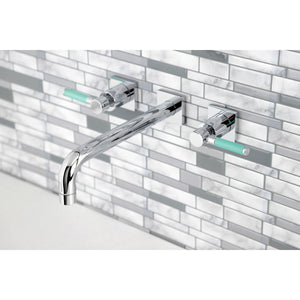 Kaiser KS6021DKL Two-Handle 3-Hole Wall Mount Roman Tub Faucet, Polished Chrome