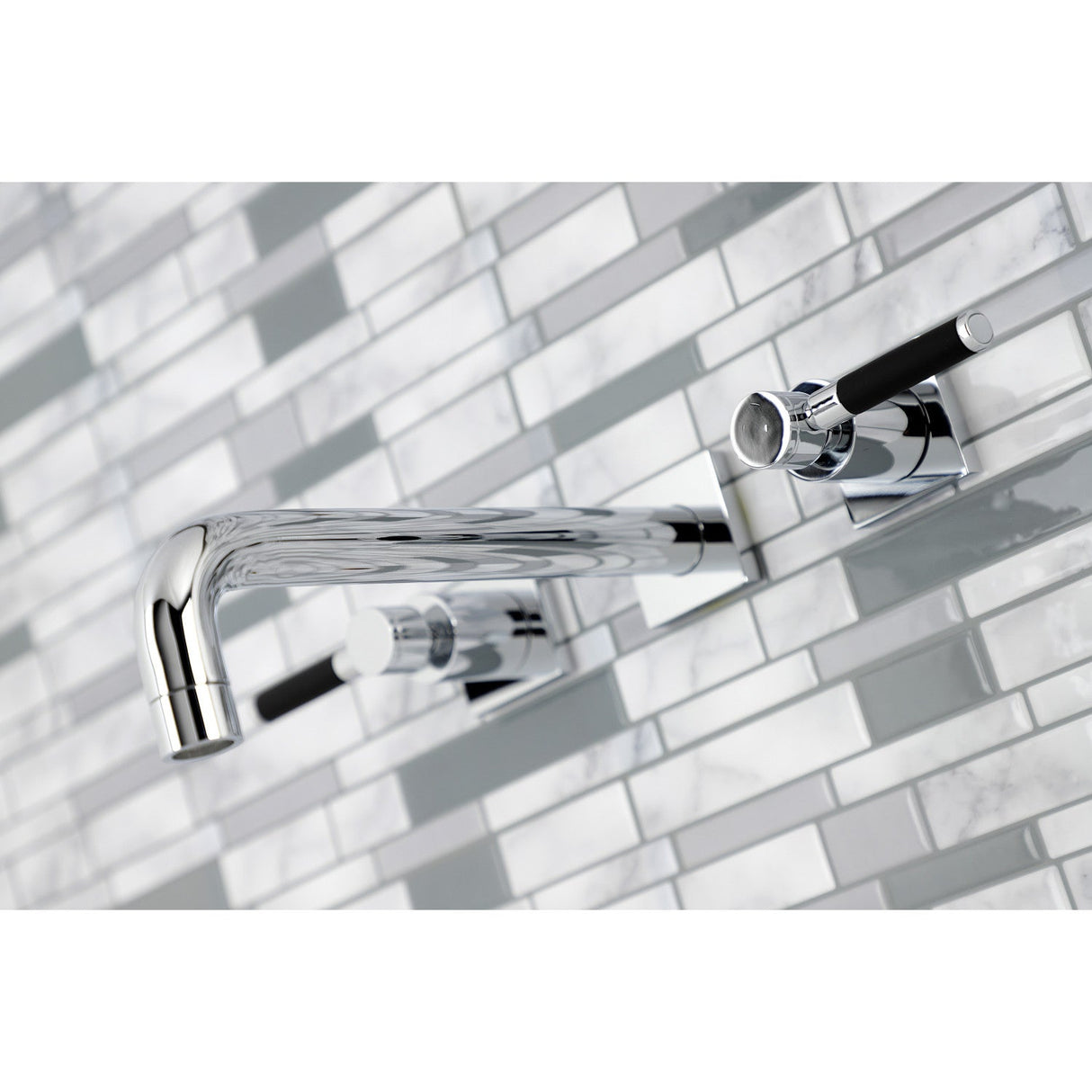 Kaiser KS6021DKL Two-Handle 3-Hole Wall Mount Roman Tub Faucet, Polished Chrome