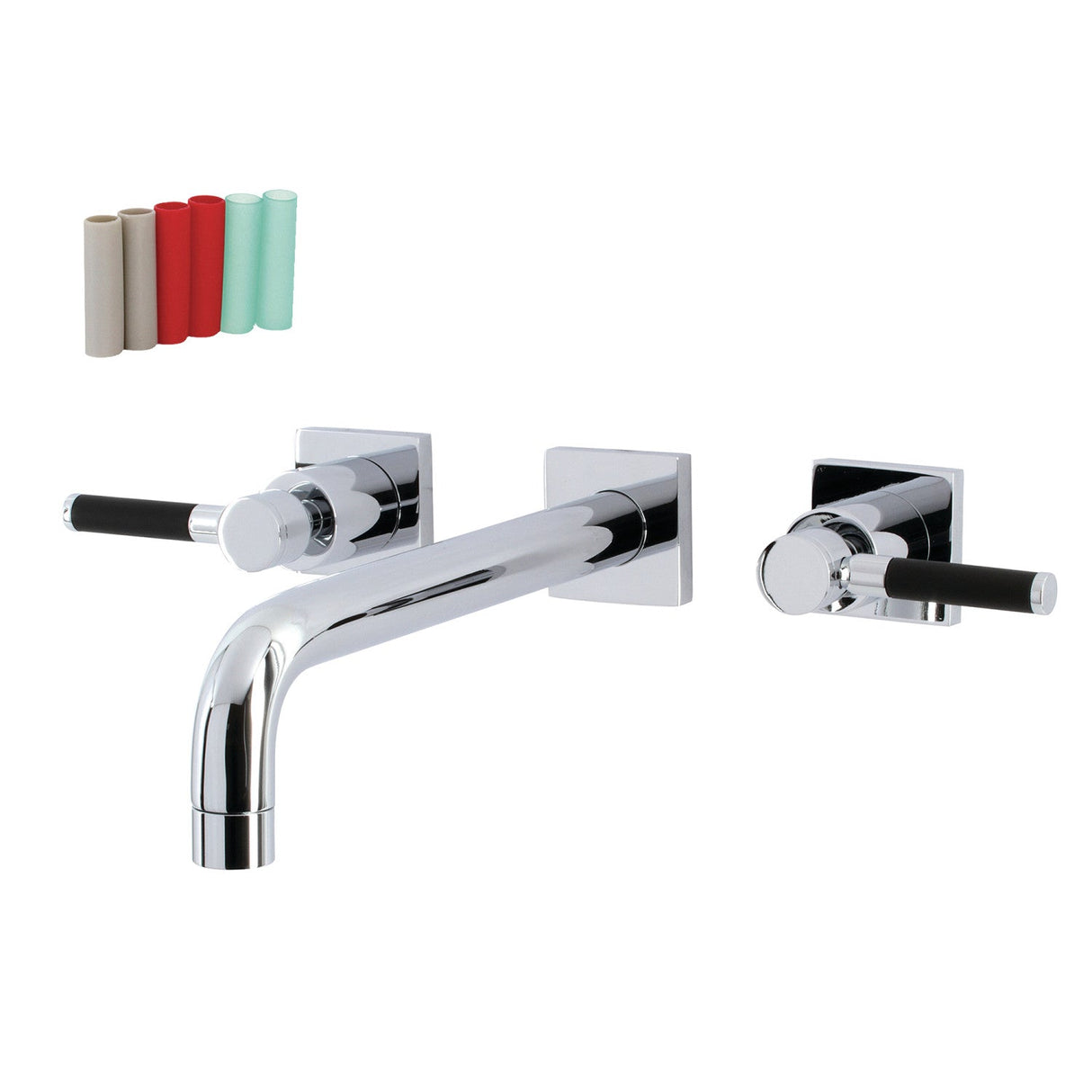 Kaiser KS6021DKL Two-Handle 3-Hole Wall Mount Roman Tub Faucet, Polished Chrome