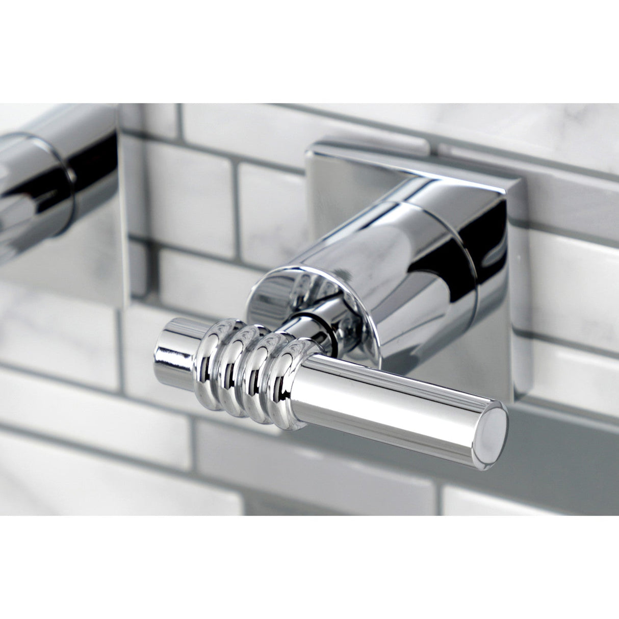 Milano KS6021ML Two-Handle 3-Hole Wall Mount Roman Tub Faucet, Polished Chrome