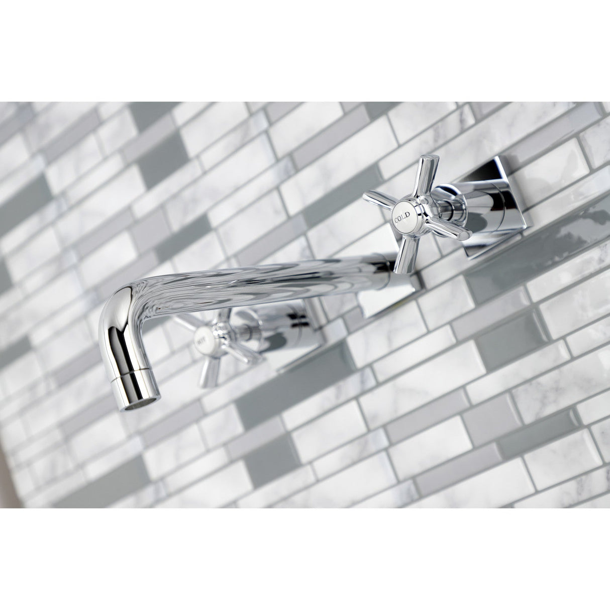 Millennium KS6021ZX Two-Handle 3-Hole Wall Mount Roman Tub Faucet, Polished Chrome