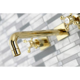 Metropolitan KS6022BX Two-Handle 3-Hole Wall Mount Roman Tub Faucet, Polished Brass