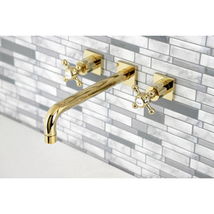 Metropolitan KS6022BX Two-Handle 3-Hole Wall Mount Roman Tub Faucet, Polished Brass