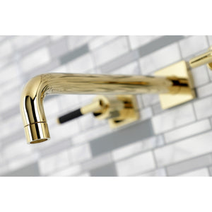 Kaiser KS6022CKL Two-Handle 3-Hole Wall Mount Roman Tub Faucet, Polished Brass