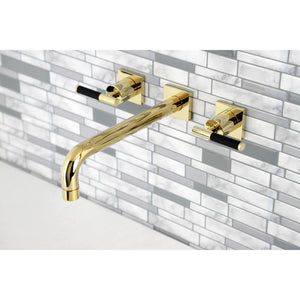 Kaiser KS6022CKL Two-Handle 3-Hole Wall Mount Roman Tub Faucet, Polished Brass