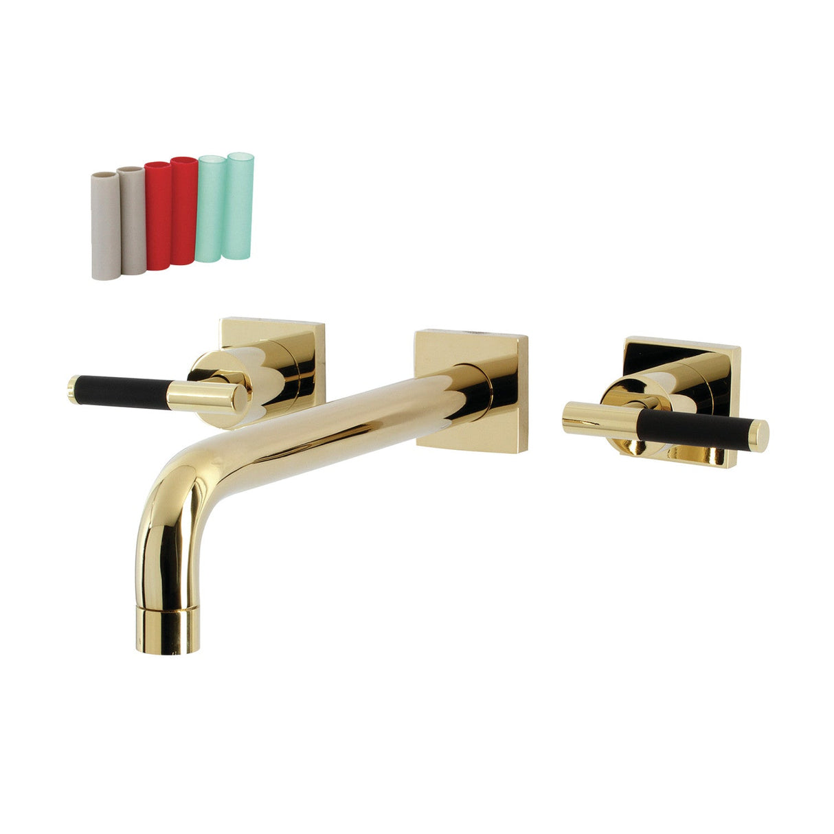 Kaiser KS6022CKL Two-Handle 3-Hole Wall Mount Roman Tub Faucet, Polished Brass