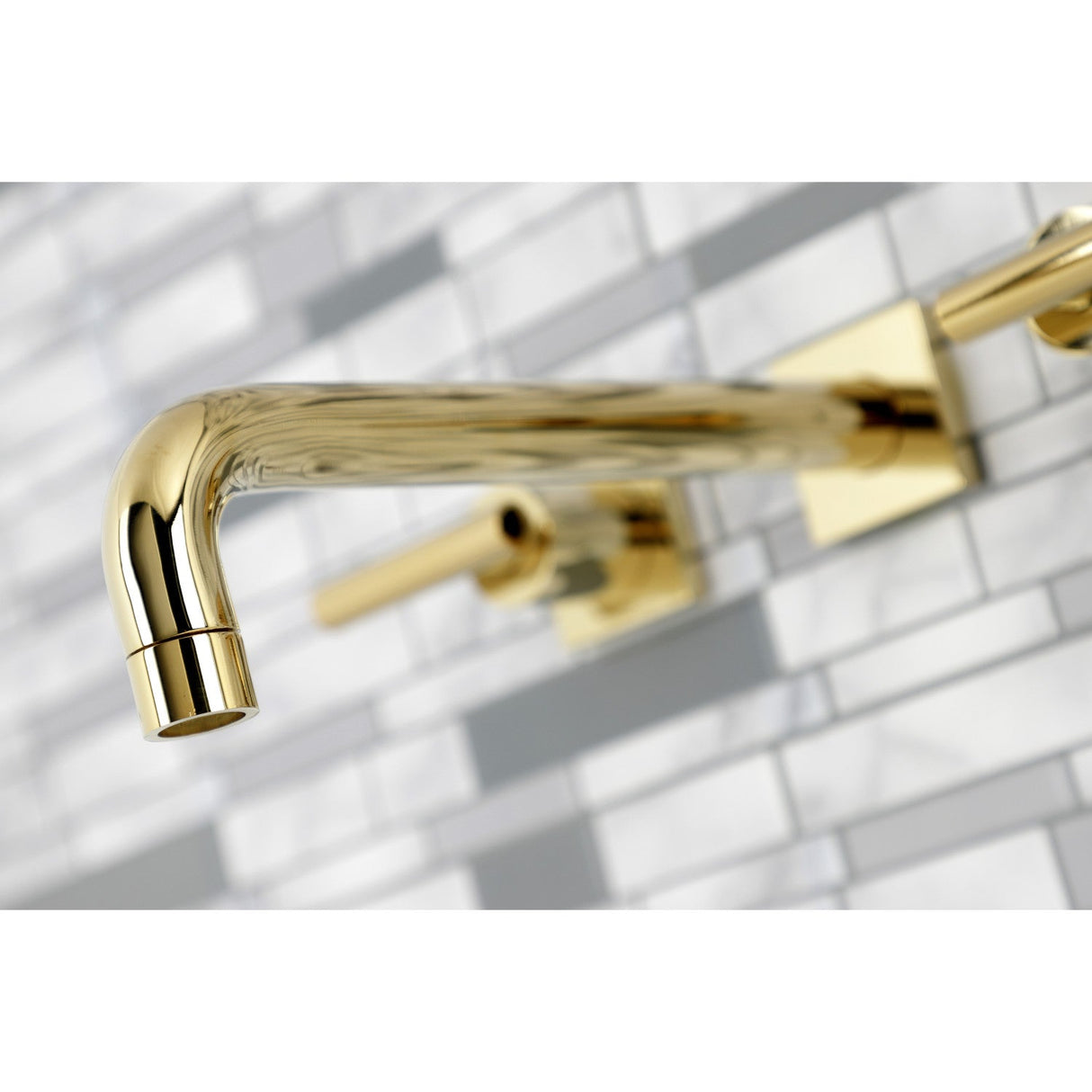 Manhattan KS6022CML Two-Handle 3-Hole Wall Mount Roman Tub Faucet, Polished Brass