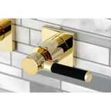Kaiser KS6022DKL Two-Handle 3-Hole Wall Mount Roman Tub Faucet, Polished Brass