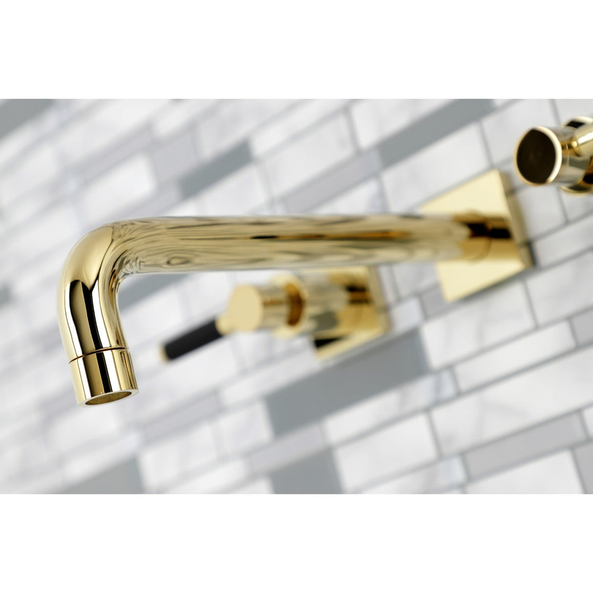 Kaiser KS6022DKL Two-Handle 3-Hole Wall Mount Roman Tub Faucet, Polished Brass