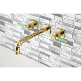 Kaiser KS6022DKL Two-Handle 3-Hole Wall Mount Roman Tub Faucet, Polished Brass
