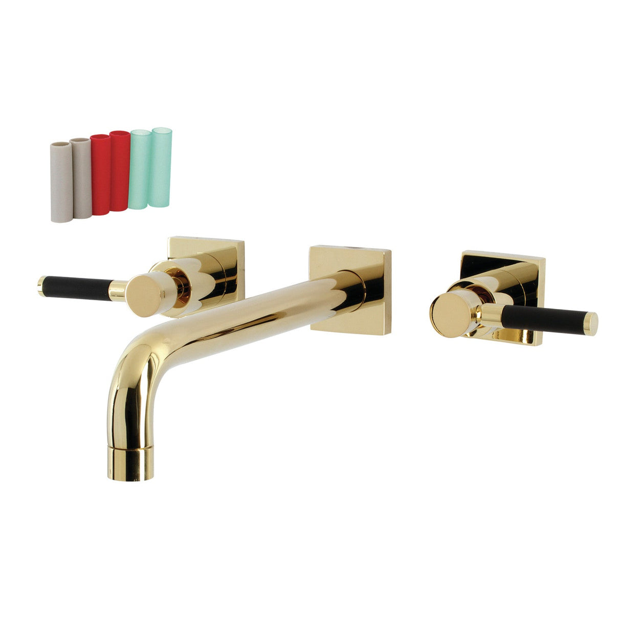 Kaiser KS6022DKL Two-Handle 3-Hole Wall Mount Roman Tub Faucet, Polished Brass