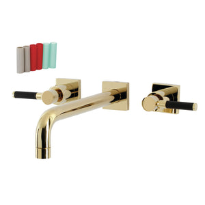 Kaiser KS6022DKL Two-Handle 3-Hole Wall Mount Roman Tub Faucet, Polished Brass