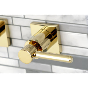 Concord KS6022DL Two-Handle 3-Hole Wall Mount Roman Tub Faucet, Polished Brass