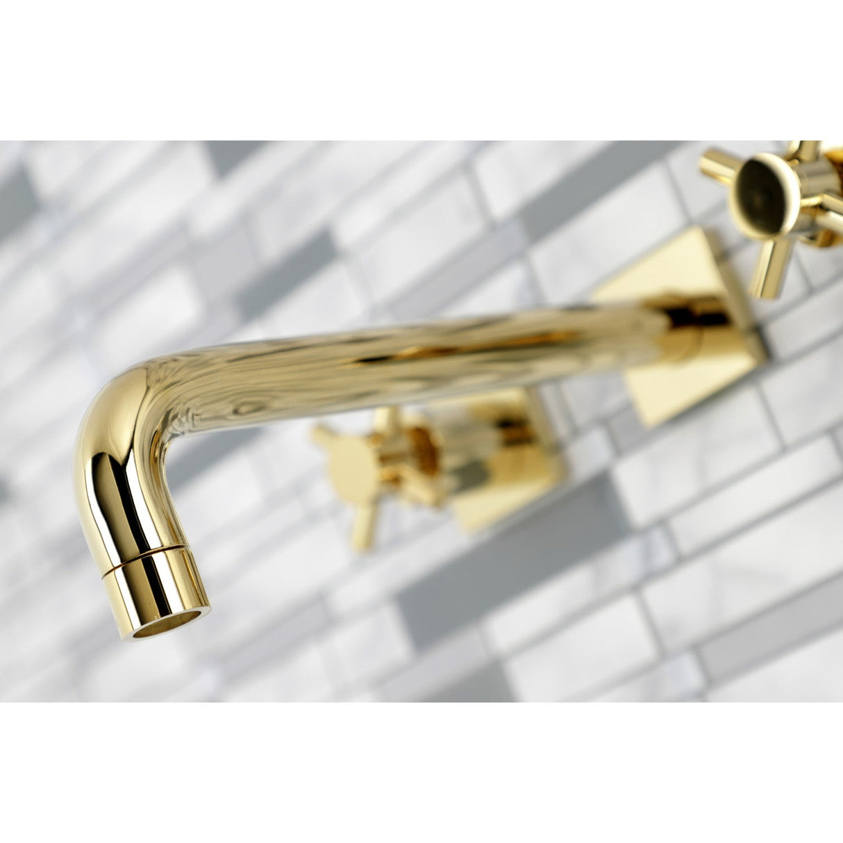 Concord KS6022DX Two-Handle 3-Hole Wall Mount Roman Tub Faucet, Polished Brass