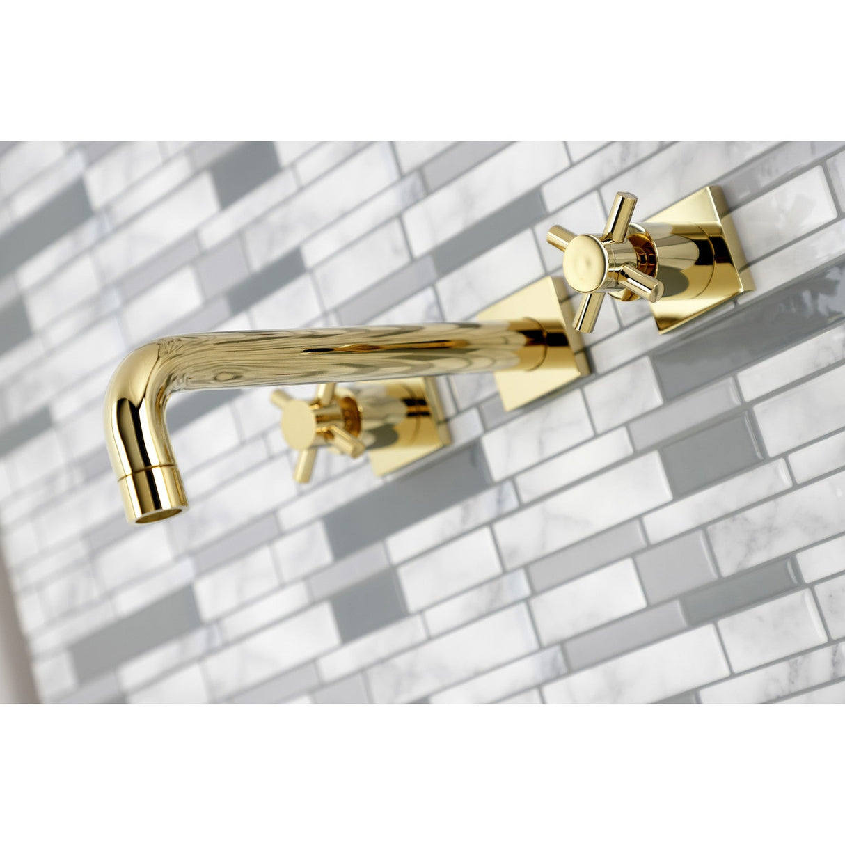 Concord KS6022DX Two-Handle 3-Hole Wall Mount Roman Tub Faucet, Polished Brass
