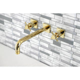 Concord KS6022DX Two-Handle 3-Hole Wall Mount Roman Tub Faucet, Polished Brass