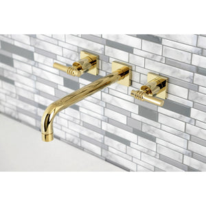Milano KS6022ML Two-Handle 3-Hole Wall Mount Roman Tub Faucet, Polished Brass