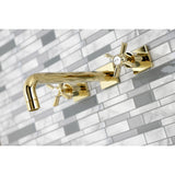 Millennium KS6022ZX Two-Handle 3-Hole Wall Mount Roman Tub Faucet, Polished Brass