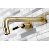 Kaiser KS6023CKL Two-Handle 3-Hole Wall Mount Roman Tub Faucet, Antique Brass