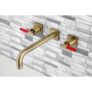 Kaiser KS6023CKL Two-Handle 3-Hole Wall Mount Roman Tub Faucet, Antique Brass