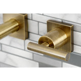 Manhattan KS6023CML Two-Handle 3-Hole Wall Mount Roman Tub Faucet, Antique Brass