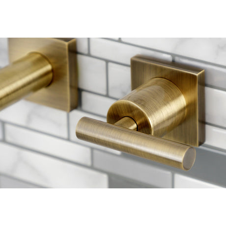 Manhattan KS6023CML Two-Handle 3-Hole Wall Mount Roman Tub Faucet, Antique Brass