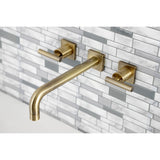 Manhattan KS6023CML Two-Handle 3-Hole Wall Mount Roman Tub Faucet, Antique Brass