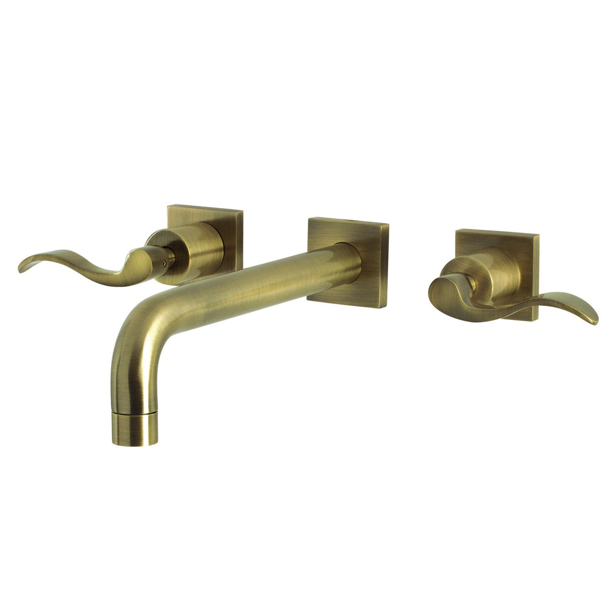 NuWave KS6023DFL Two-Handle 3-Hole Wall Mount Roman Tub Faucet, Antique Brass