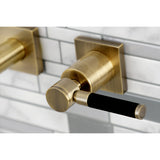 Kaiser KS6023DKL Two-Handle 3-Hole Wall Mount Roman Tub Faucet, Antique Brass