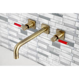 Kaiser KS6023DKL Two-Handle 3-Hole Wall Mount Roman Tub Faucet, Antique Brass
