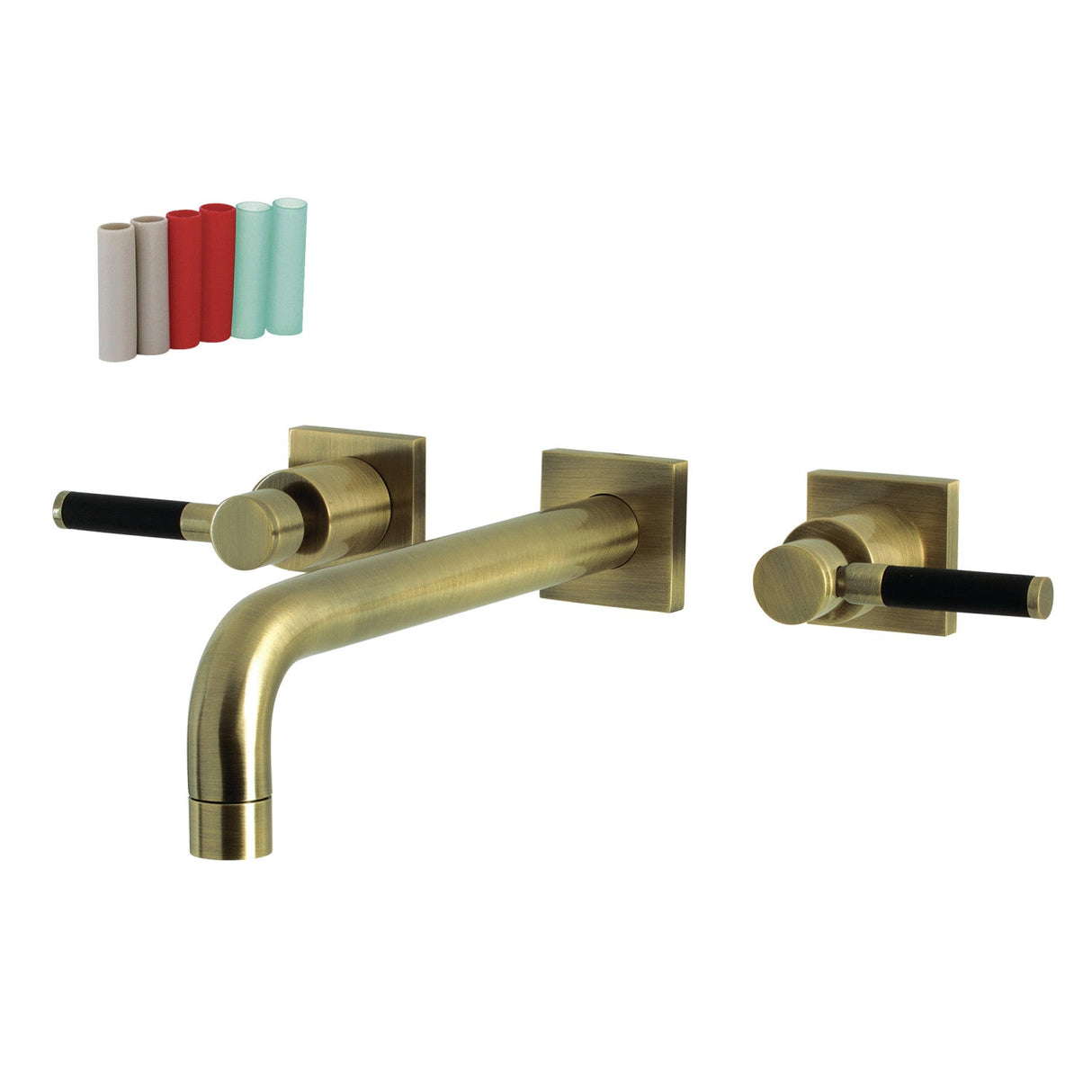 Kaiser KS6023DKL Two-Handle 3-Hole Wall Mount Roman Tub Faucet, Antique Brass