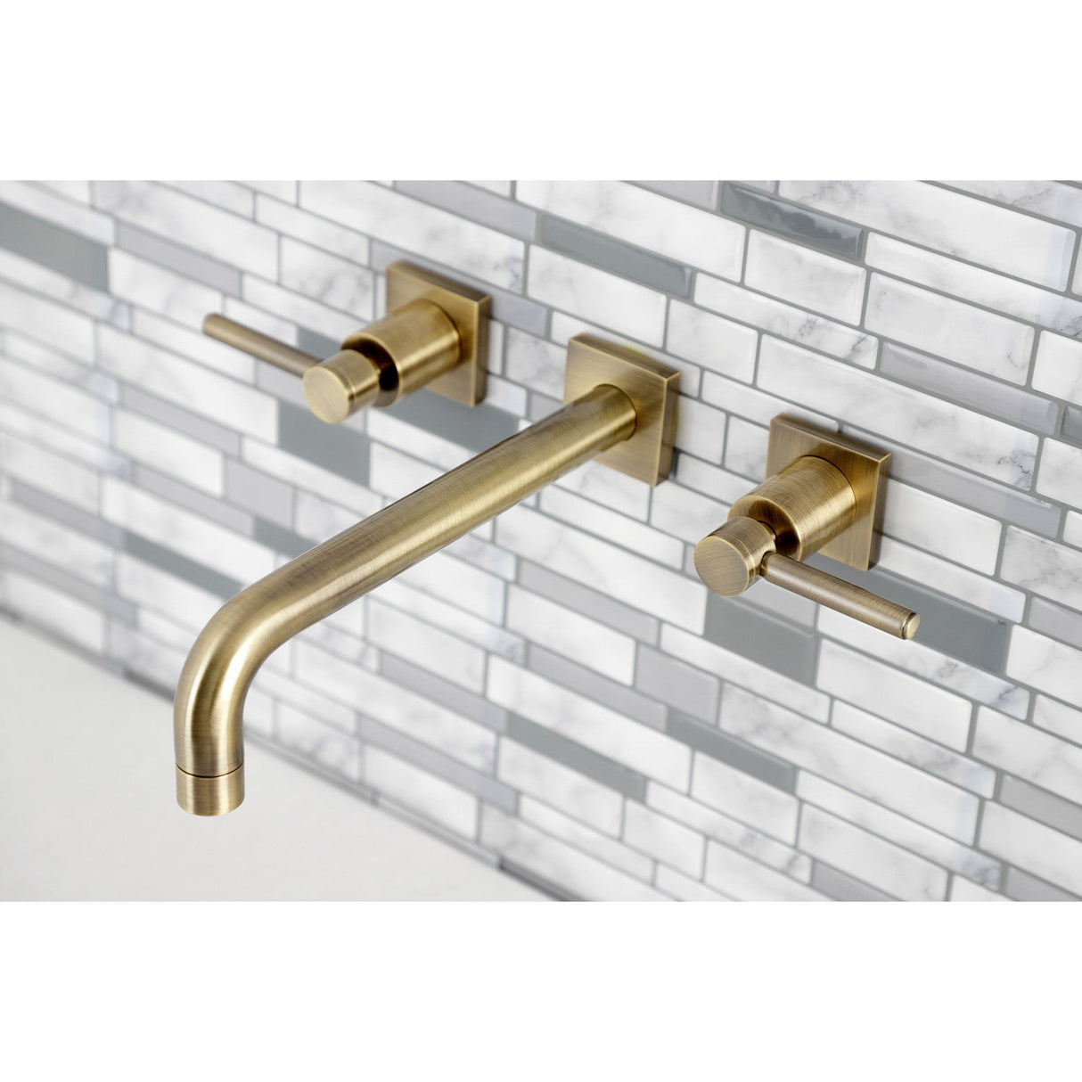 Concord KS6023DL Two-Handle 3-Hole Wall Mount Roman Tub Faucet, Antique Brass