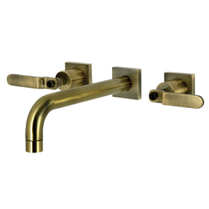 Whitaker KS6023KL Two-Handle 3-Hole Wall Mount Roman Tub Faucet, Antique Brass