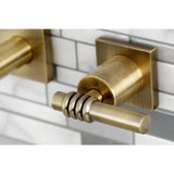 Milano KS6023ML Two-Handle 3-Hole Wall Mount Roman Tub Faucet, Antique Brass