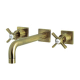 Millennium KS6023ZX Two-Handle 3-Hole Wall Mount Roman Tub Faucet, Antique Brass