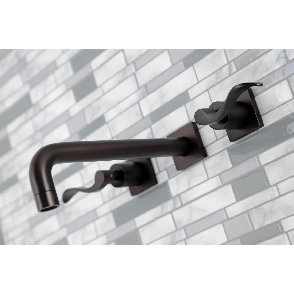 NuWave KS6025DFL Two-Handle 3-Hole Wall Mount Roman Tub Faucet, Oil Rubbed Bronze