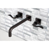 NuWave KS6025DFL Two-Handle 3-Hole Wall Mount Roman Tub Faucet, Oil Rubbed Bronze